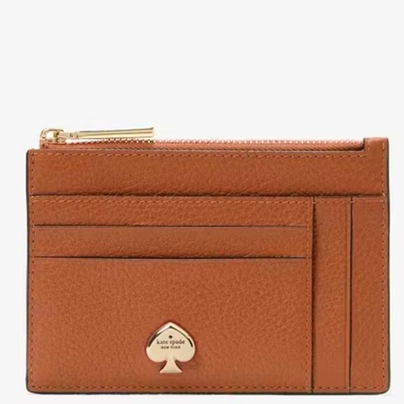 NWT! Kate Spade Kayla Large Slim Cardholder in Warm Gingerbread - Picture 1 of 14
